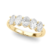 18K Yellow Gold Oval Diamond Wedding Ring