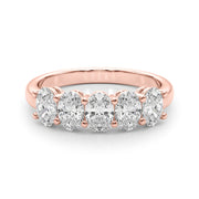 18K Rose Gold Oval Diamond Wedding Ring