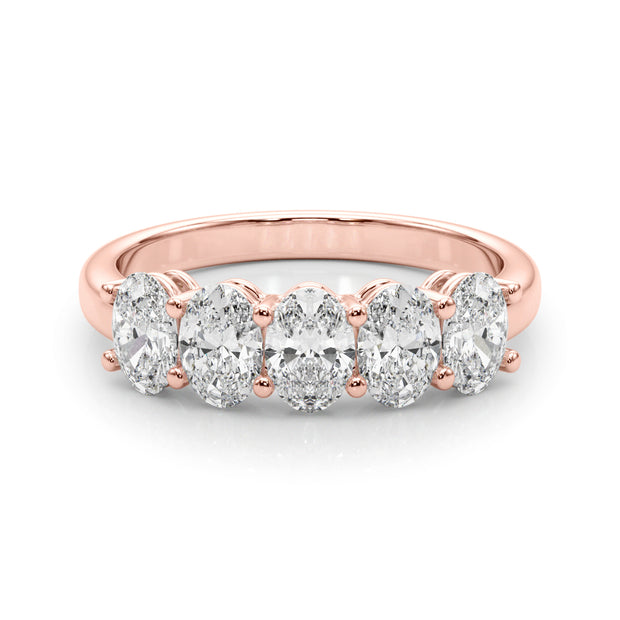 18K Rose Gold Oval Diamond Wedding Ring