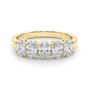 18K Yellow Gold Oval Diamond Wedding Ring