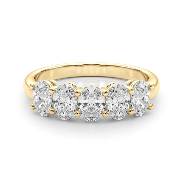 18K Yellow Gold Oval Diamond Wedding Ring