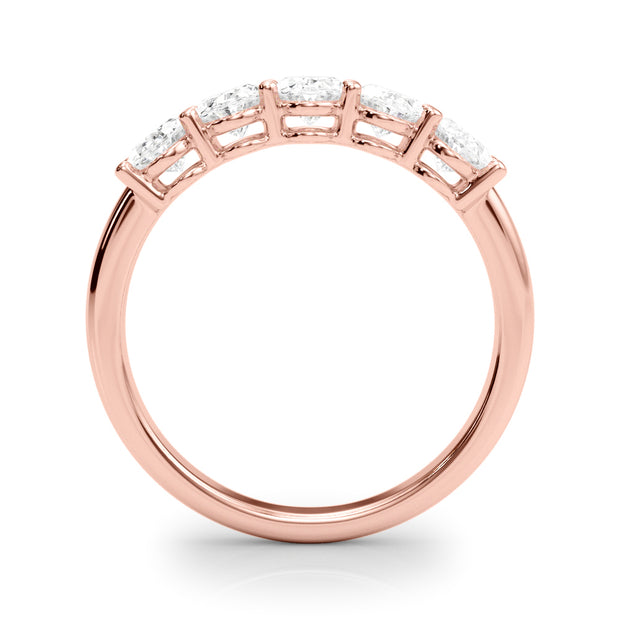 18K Rose Gold Oval Diamond Wedding Ring