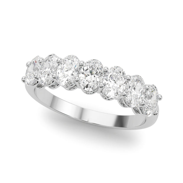 Multi-Diamond Oval Wedding Ring in Premium Metals