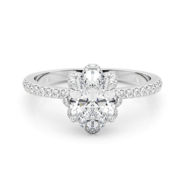 Oval Diamond Halo Engagement Ring
