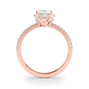 18K Rose Gold 1/2 ct tw Halo Diamond Engagement Ring