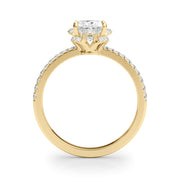 18K Yellow Gold 1/2 ct tw Halo Diamond Engagement Ring