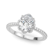 14K White Gold 1/2 ct tw Halo Diamond Engagement Ring