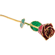 Preserved Ruby Sparkle Rose Trimmed in 24K Gold