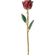 Preserved Ruby Sparkle Rose Trimmed in 24K Gold