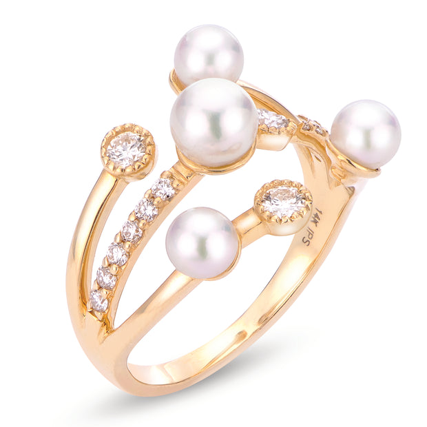 14KT Yellow Gold Akoya Pearl Ring