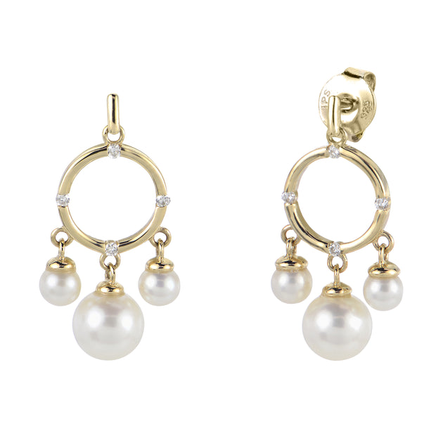 14KT Yellow Gold Freshwater Pearl Earring