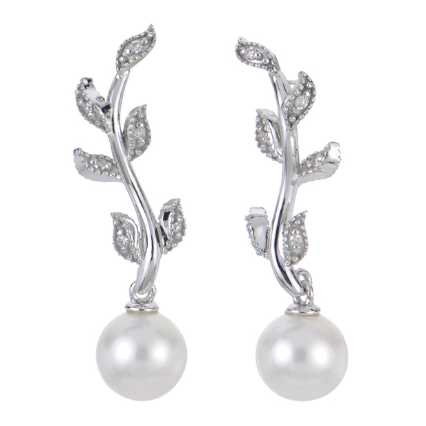 14KT White Gold Freshwater Pearl Earring