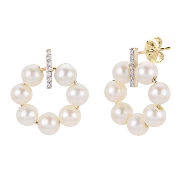 14KT Yellow Gold Freshwater Pearl Earring