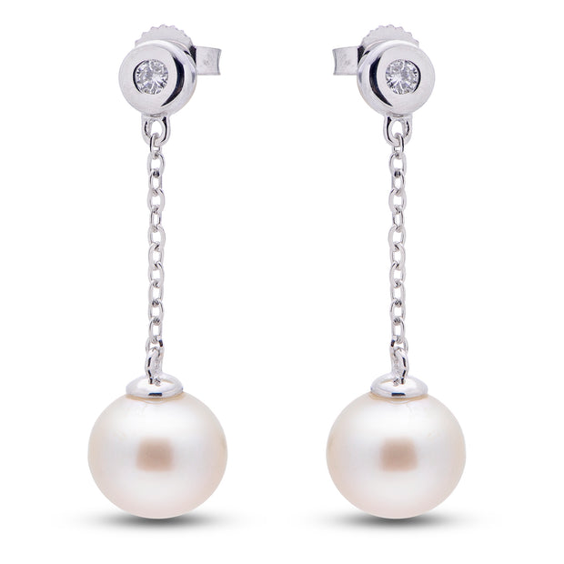 14KT White Gold Freshwater Pearl Earring