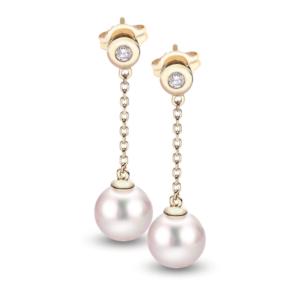 14KT Yellow Gold Akoya Pearl Earring