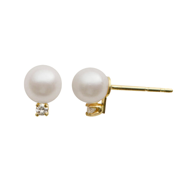 14KT Yellow Gold Akoya Pearl Earring