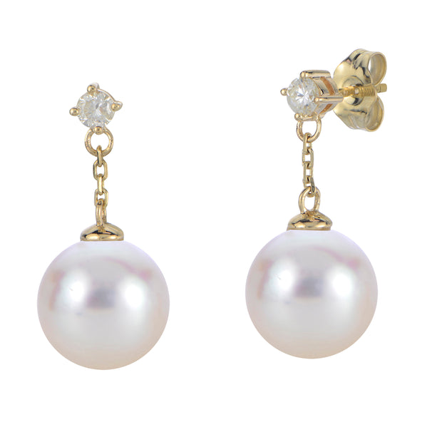 14KT Yellow Gold Akoya Pearl Earring