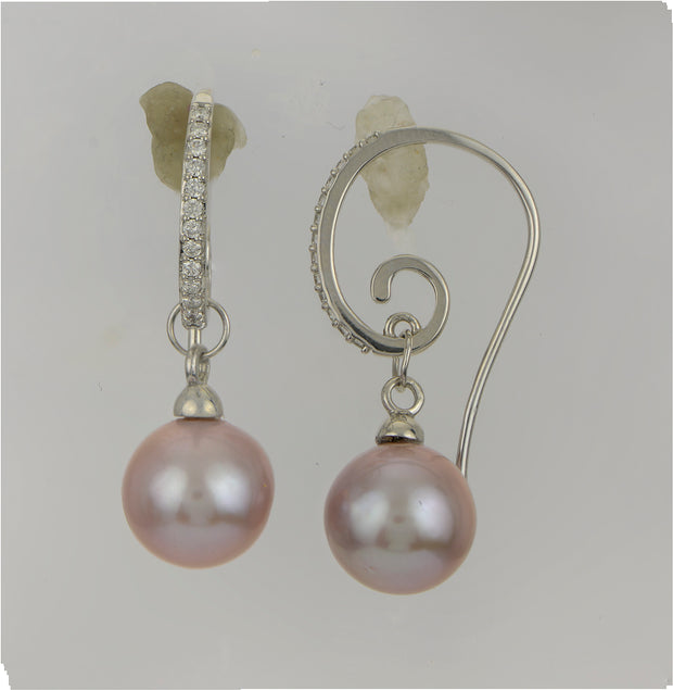 14KT White Gold Freshwater Pearl Earring