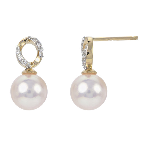 14KT Yellow Gold Akoya Pearl Earring