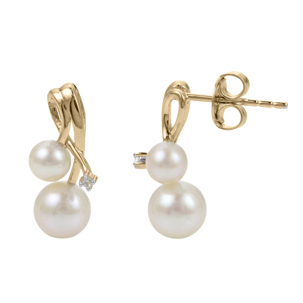 14KT Yellow Gold Freshwater Pearl Earring