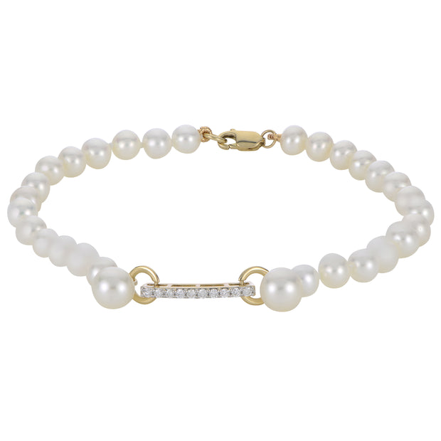 14KT Yellow Gold Freshwater Pearl Bracelet