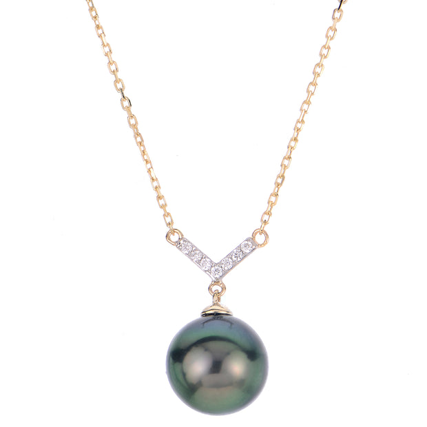 14KT Yellow Gold Tahitian Pearl Necklace