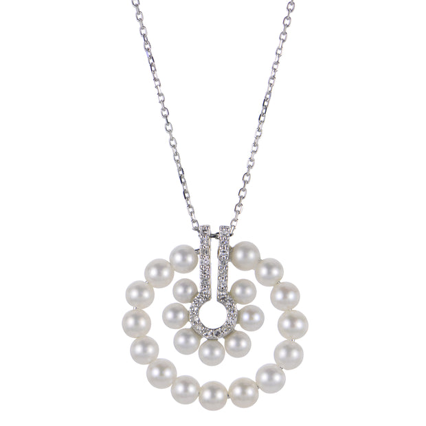 14KT White Gold Freshwater Pearl Necklace