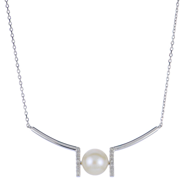 14KT White Gold Freshwater Pearl Necklace