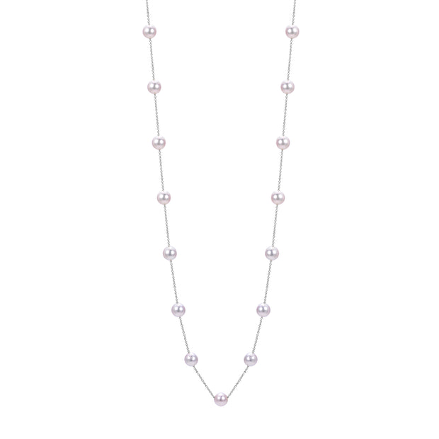 14KT White Gold Akoya Pearl Necklace