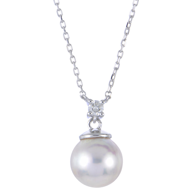 14KT White Gold Akoya Pearl Necklace