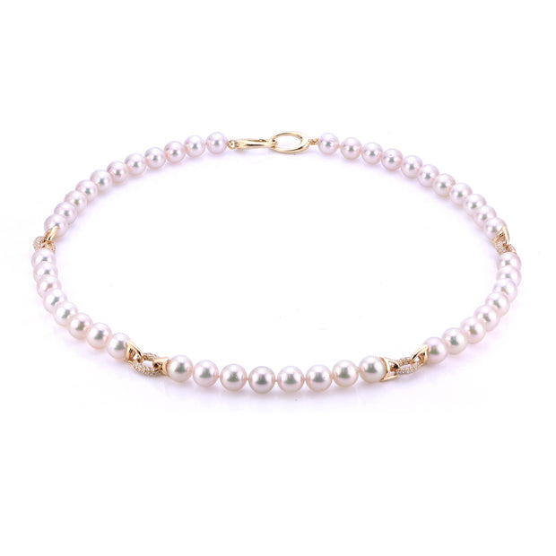 14KT Yellow Gold Akoya Pearl Necklace