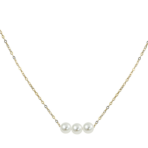 14KT Yellow Gold Akoya Pearl Necklace