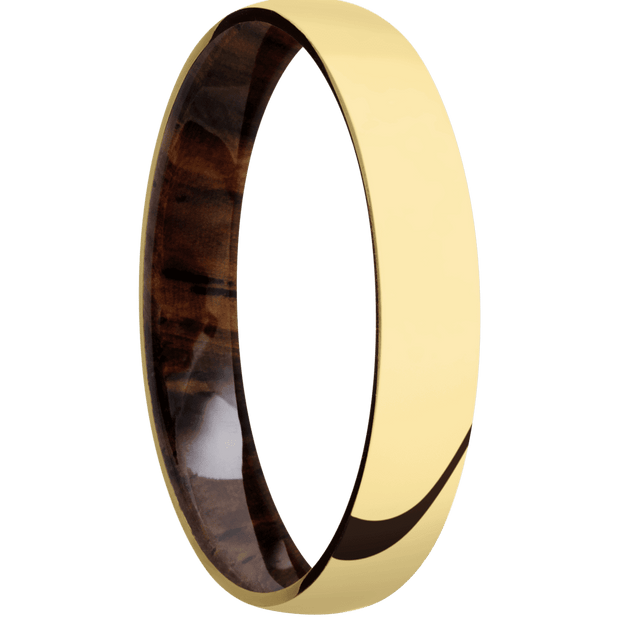 14K Yellow Gold with Polish Finish and Cocobolo