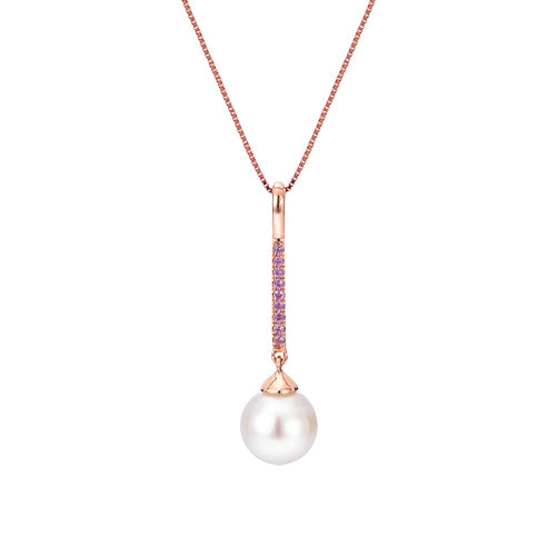 14KT Rose Gold Freshwater Pearl Pendant