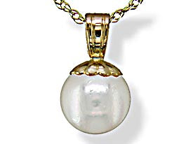 14KT Yellow Gold Akoya Pearl Pendant