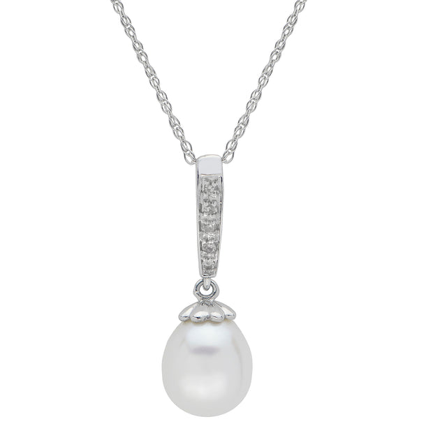 14KT White Gold Freshwater Pearl Pendant