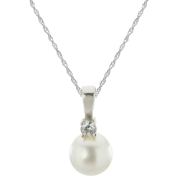 14KT White Gold Freshwater Pearl Pendant