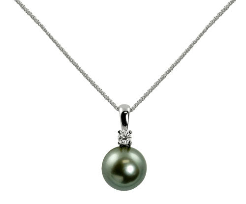 14KT White Gold Tahitian Pearl Pendant