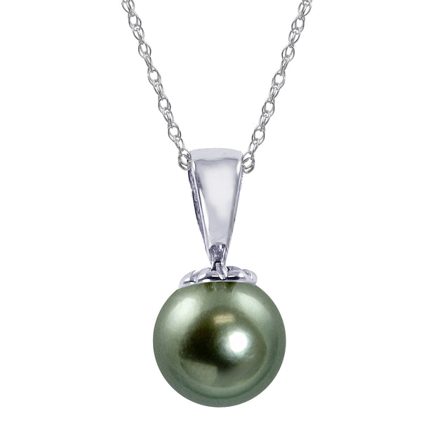 14KT White Gold Tahitian Pearl Pendant