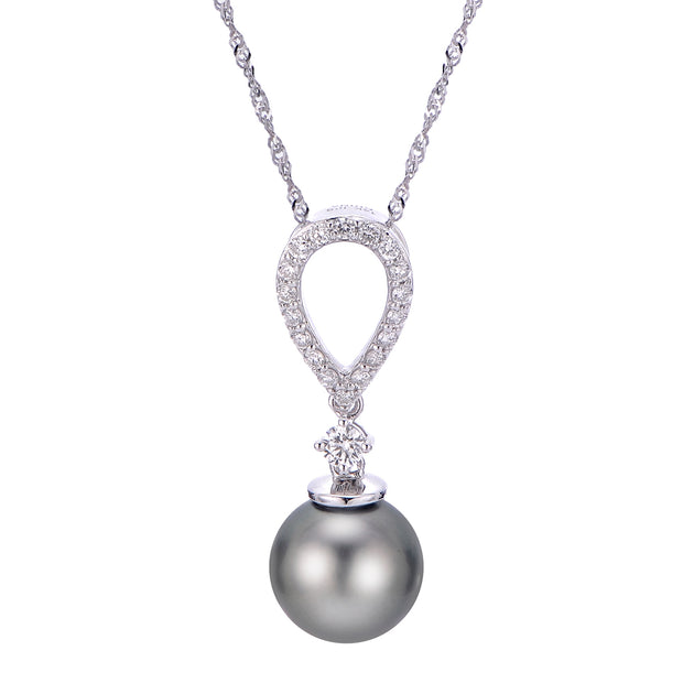 14KT White Gold Tahitian Pearl Pendant