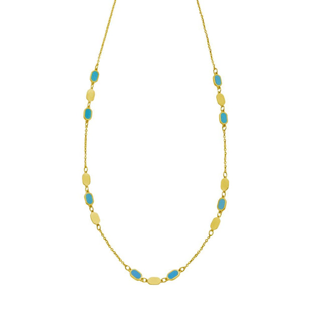 14K Hexagon Turquoise Inlay Links Bracelet