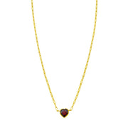 14K Garnet Heart Necklace