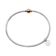 Single Ball Cape Bracelet in Sterling Silver with 14K Rose Gold Ball