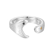 Cape Cod Fish Ring in Sterling Silver with 14K Yellow Gold Eye