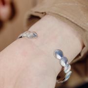 Scallop Shell Cuff Bracelet in Sterling Silver