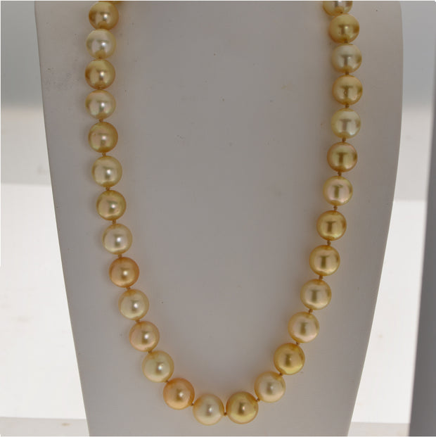 14KT White Gold Golden Sout Sea Pearl Necklace