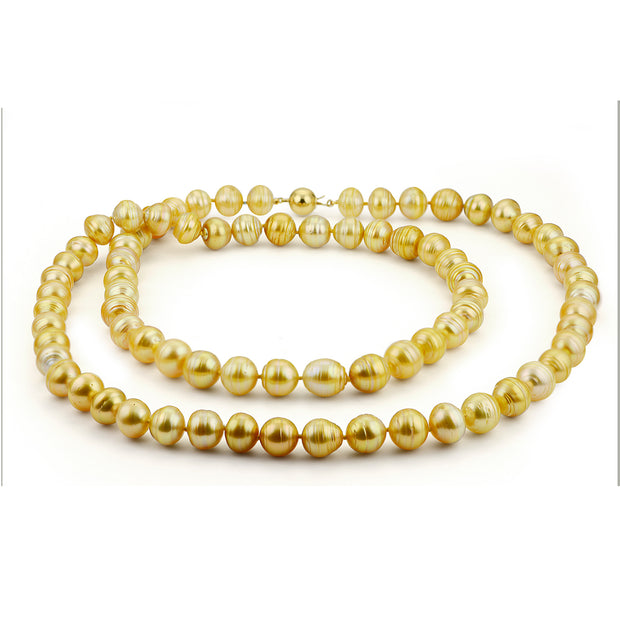 14KT Yellow Gold Golden South Sea Pearl Necklace