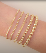 14K Yellow Gold-Filled Elastic Bead Bracelet - 6 1/2"