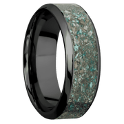 Zirconium with Polish , Polish Finish and Ocean Jasper Inlay