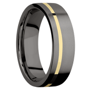 Tantalum Noir with Bead , Bead Finish and 14K Yellow Gold Inlay